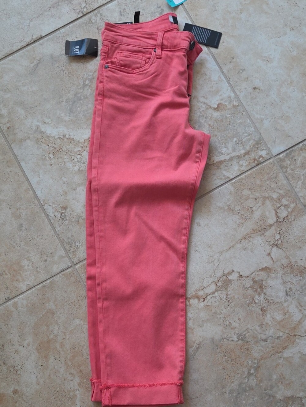 Kut from the Kloth Coral Pink Cropped Jeans